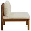 vidaXL Sectional Middle Sofa with Cream White Cushion Acacia Wood