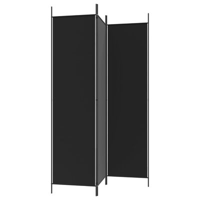 vidaXL 3-Panel Room Divider Black 150x200 cm Fabric