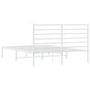 vidaXL Metal Bed Frame without Mattress with Headboard White 150x200cm