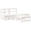 vidaXL 4 Piece Garden Lounge Set White Solid Wood Pine