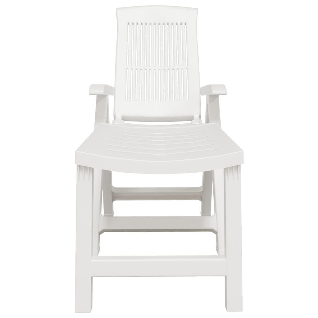vidaXL Sun Lounger White Plastic