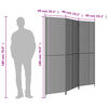 vidaXL Room Divider 3 Panels Grey Poly Rattan