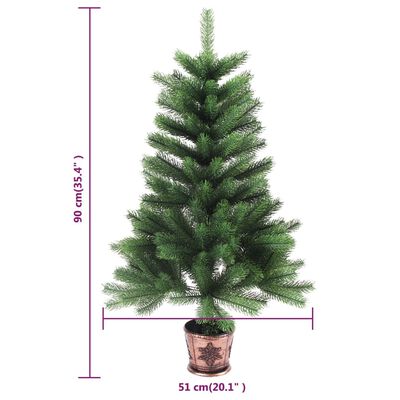 vidaXL Artificial Pre-lit Christmas Tree with Ball Set 90 cm Green