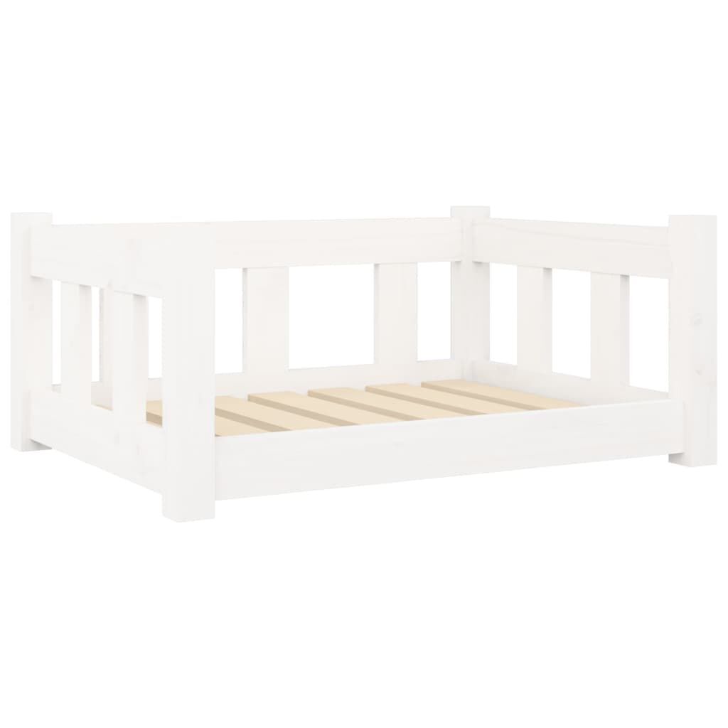 vidaXL Dog Bed White 65.5x50.5x28 cm Solid Wood Pine