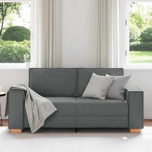 vidaXL 2-Seater Sofa Dark Grey 140 cm Fabric