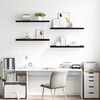 vidaXL Floating Wall Shelves 4 pcs Black 90x23.5x3.8 cm MDF