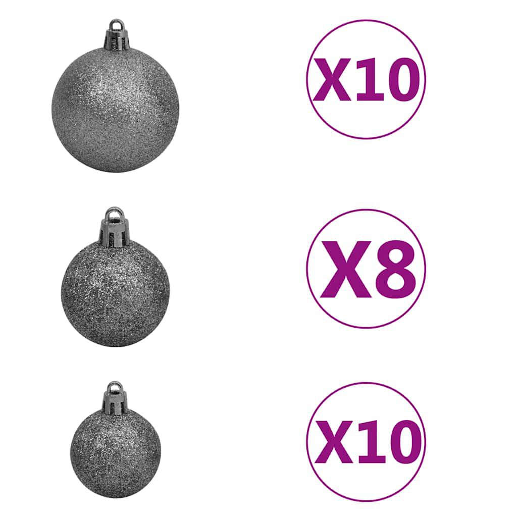 vidaXL Christmas Garland with LEDs&Ball Set Green 20 m PVC