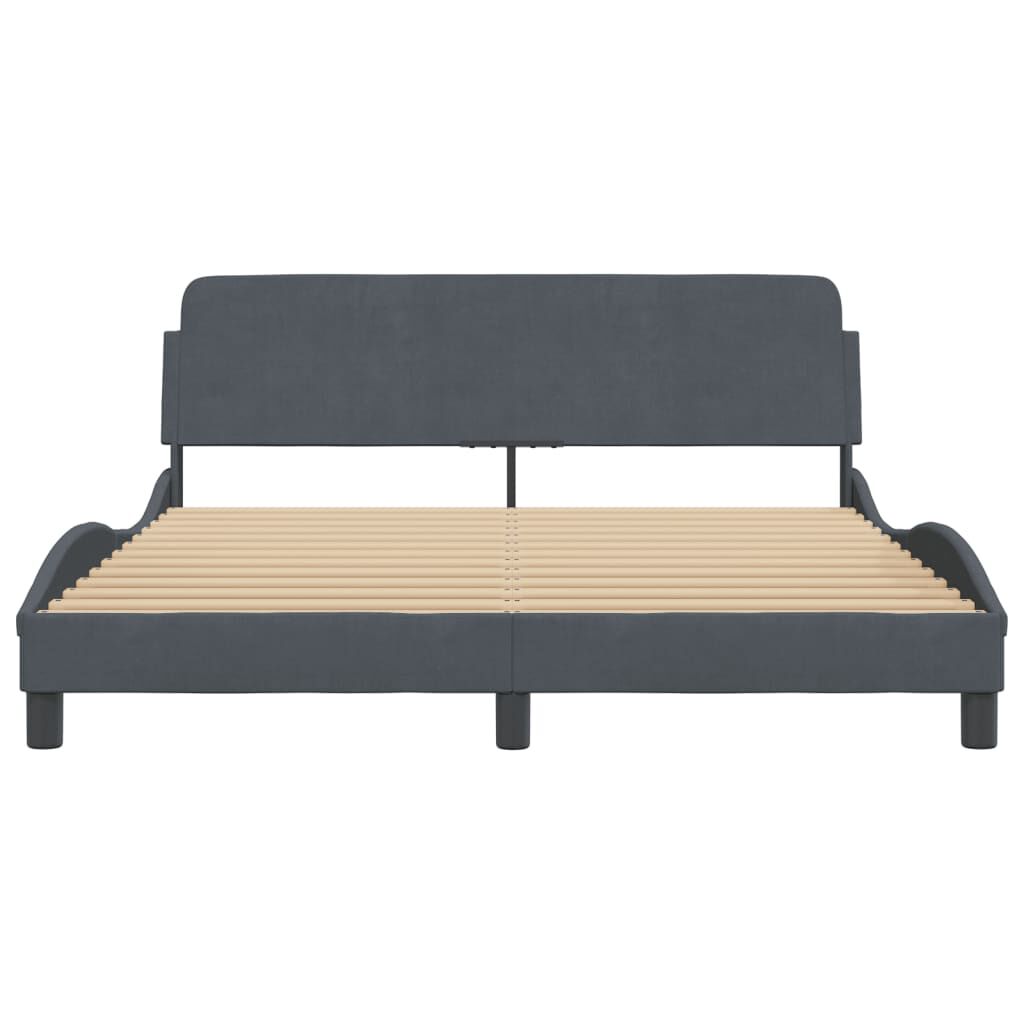 vidaXL Bed Frame without Mattress Dark Grey 152x203 cm Queen Velvet