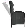 vidaXL Reclining Garden Bench with Cushions 107 cm Poly Rattan Black