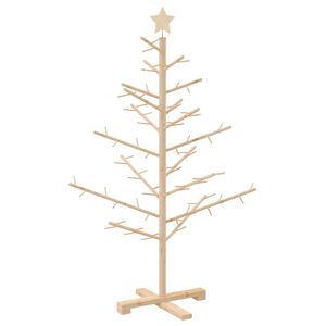 vidaXL Wooden Christmas Tree with Stand Natural 125 cm Solid pine wood