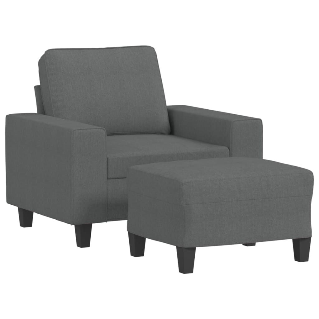 vidaXL Sofa Chair with Footstool Dark Grey 60 cm Fabric