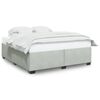 vidaXL Bed Frame without Mattress Light Grey King Velvet