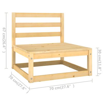 vidaXL 7 Piece Garden Lounge Set with Cushions Solid Pinewood