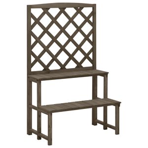 vidaXL Plant Stand with Trellis Grey 70x42x115 cm Solid Fir Wood