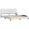 vidaXL Bed Frame without Mattress "Hvar" White 193x203 cm Faux Leather