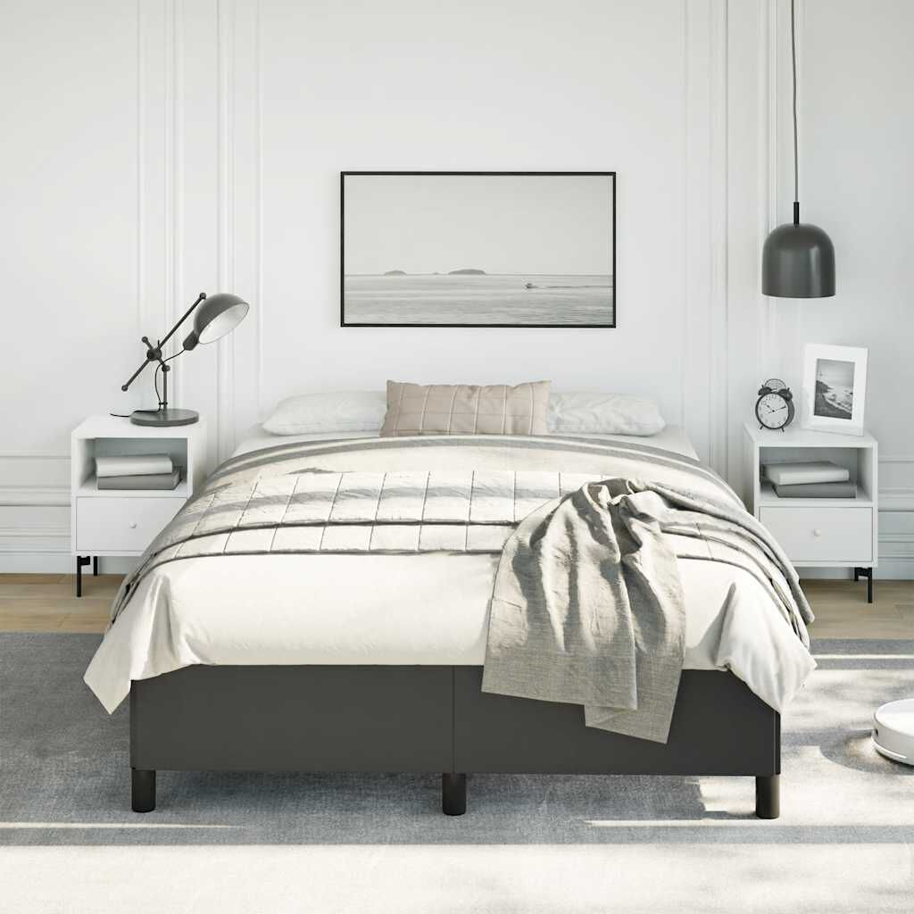 vidaXL Bed Frame without Mattress Black 137x187 cm Double Faux Leather