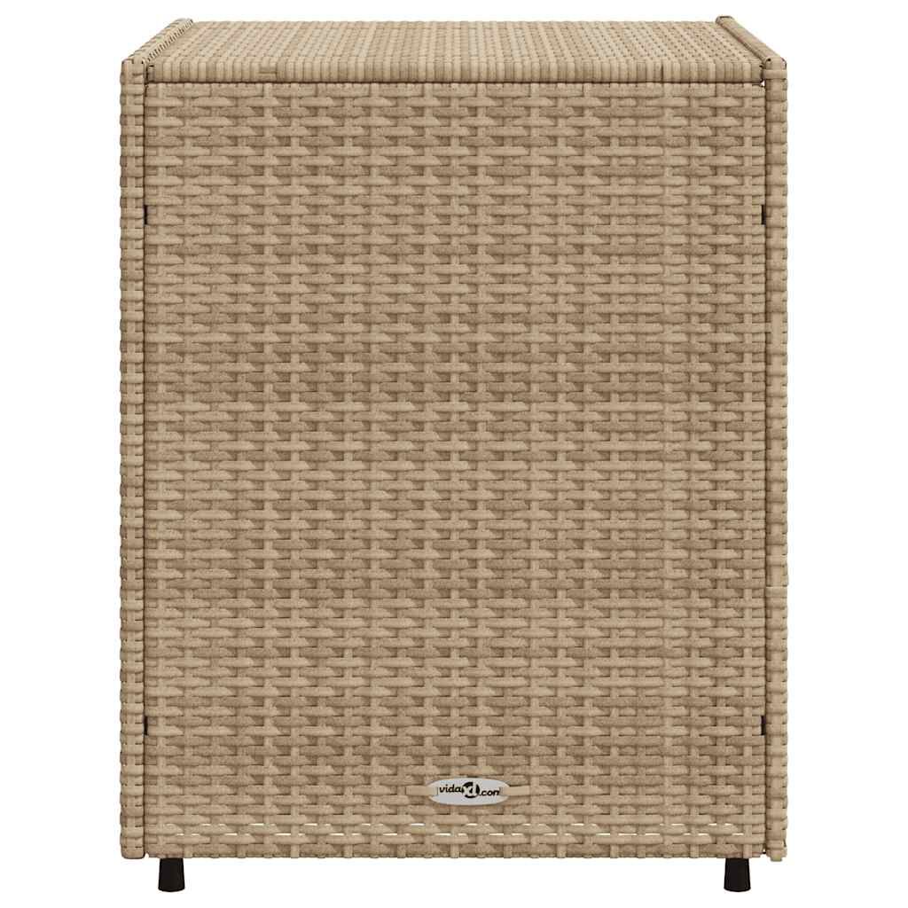 vidaXL Garden Storage Cabinet Beige 55x59x69 cm Poly Rattan
