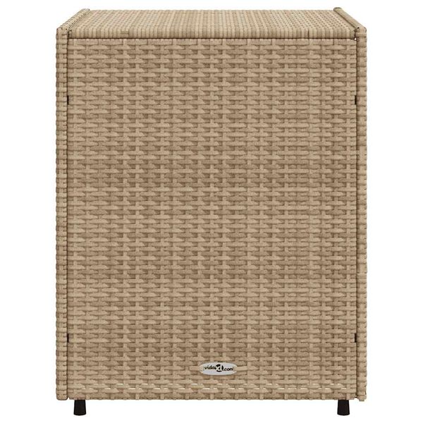 vidaXL Garden Storage Cabinet Beige 55x59x69 cm Poly Rattan