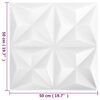 vidaXL 3D Wall Panels 48 pcs 50x50 cm Origami White 12 m²