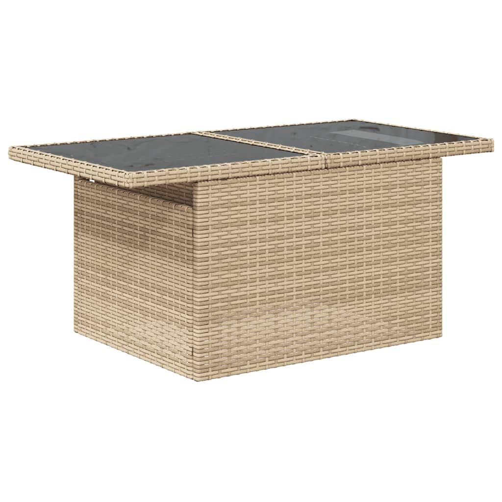 vidaXL 7 Piece Garden Sofa Set with Cushions Beige Poly Rattan