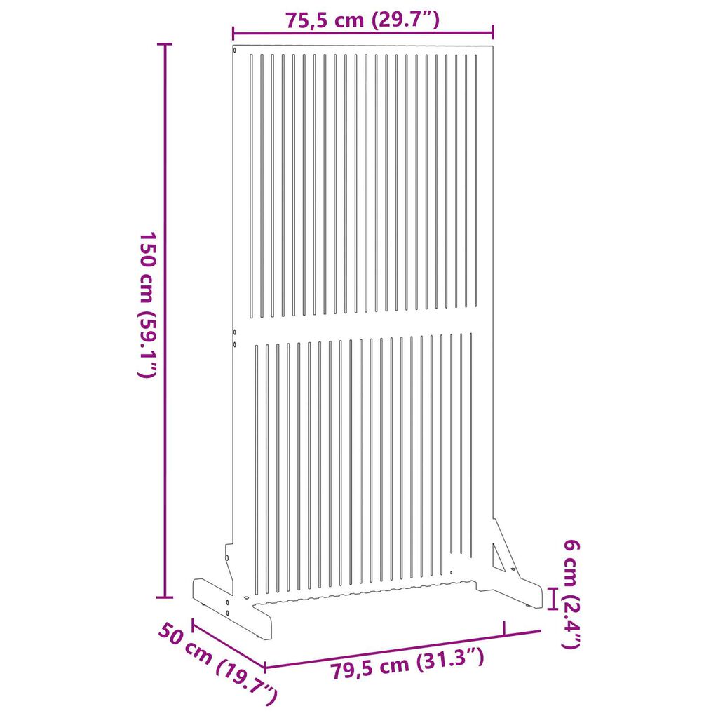 vidaXL Privacy Screen Indoor/Outdoor 150 cm Solid Acacia Wood