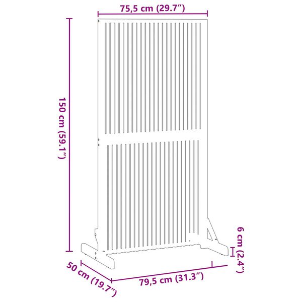 vidaXL Privacy Screen Indoor/Outdoor 150 cm Solid Acacia Wood