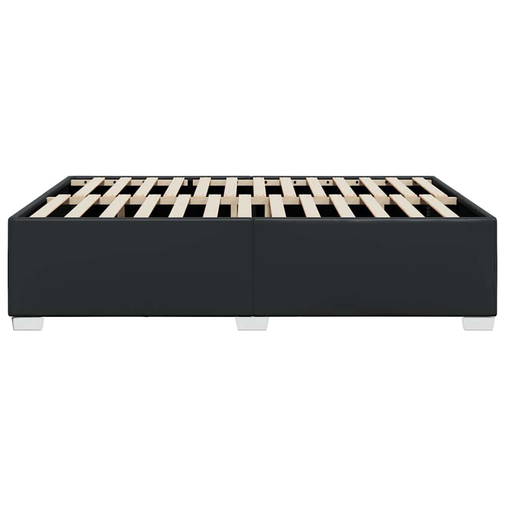 vidaXL Bed Frame without Mattress Black Queen Faux Leather