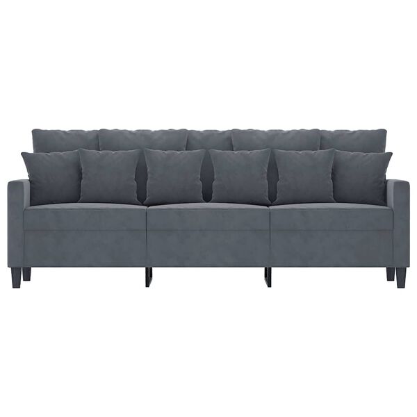 vidaXL 3-Seater Sofa Dark Grey 180 cm Velvet