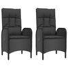 vidaXL 5 Piece Garden Dining Set with Cushions Black Poly Rattan