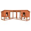 vidaXL Outdoor Rabbit Hutch with Run Brown Solid Fir Wood