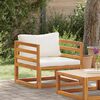 vidaXL Garden Chair with Cream Cushions Solid Acacia Wood