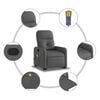 vidaXL Stand up Massage Recliner Chair Dark Grey Fabric