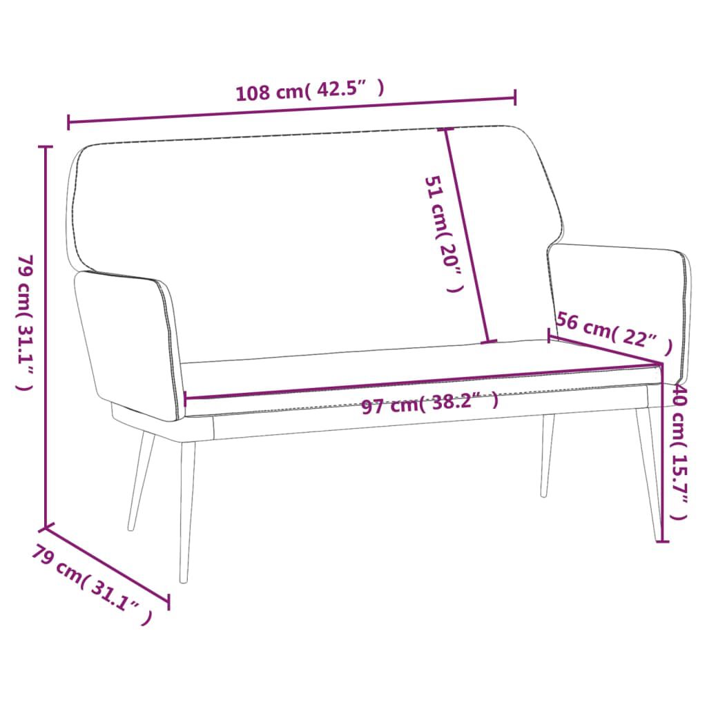 vidaXL Bench Yellow 108x79x79 cm Velvet