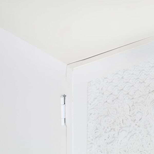 vidaXL TV Cabinet White 115x30x46 cm Solid Mango Wood
