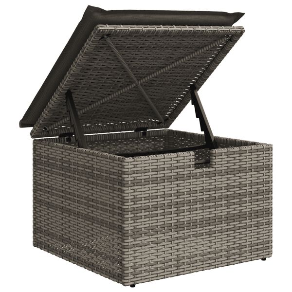 vidaXL 7 Piece Garden Sofa Set with Cushions Grey Poly Rattan
