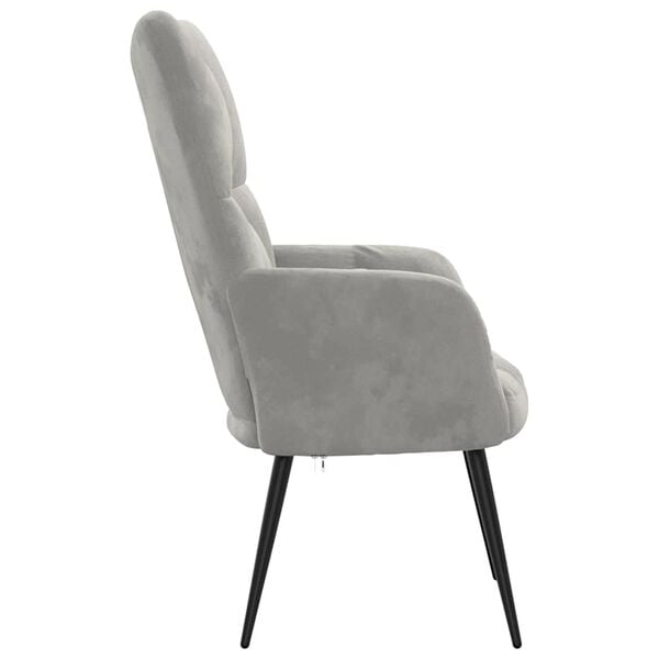 vidaXL Relaxing Chair Light Grey Velvet