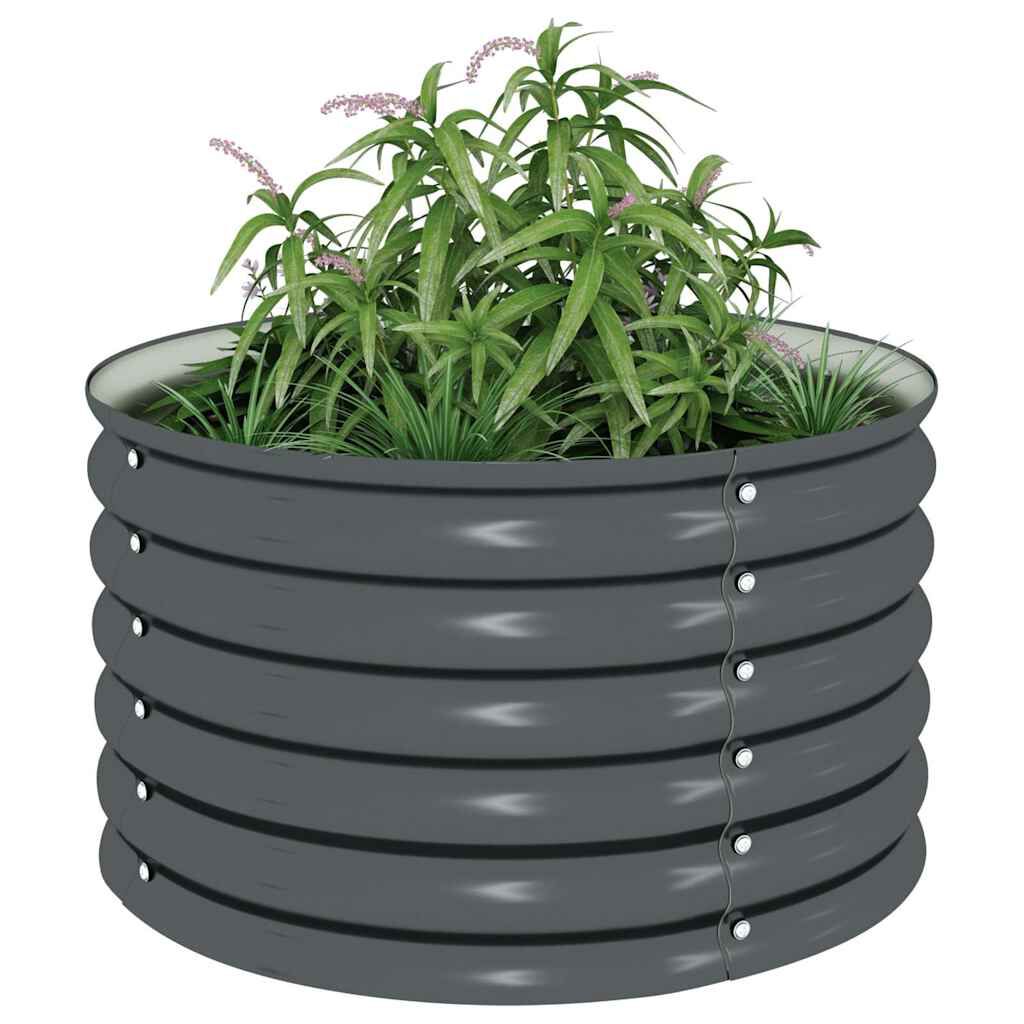 vidaXL Garden Raised Bed 80x80x44 cm Galvanised Steel Grey