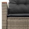 vidaXL Garden Sofa with Cushions 2-Seater Grey Poly Rattan