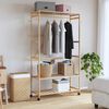 vidaXL Clothes Rack with Shelves and Wheels 110x40x180 cm Bamboo