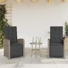 vidaXL Reclining Garden Chairs 2 pcs with Footrest Grey Poly Rattan