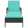 vidaXL Sun Lounger Reclining Black 63 x 200 x 81 cm Poly Rattan