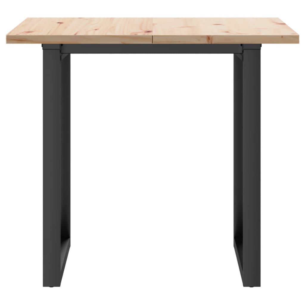 vidaXL Dining Table O-Frame 80x80x75.5 cm Solid Wood Pine and Steel
