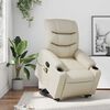 vidaXL Stand up Massage Recliner Chair Cream Faux Leather