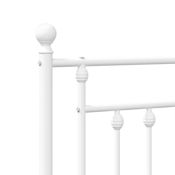 vidaXL Metal Bed Frame without Mattress with Footboard White 100x190cm
