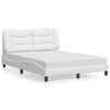 vidaXL Bed Frame without Mattress "Hvar" White 137x190 cm Double Faux Leather