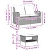 vidaXL Garden Sofa 2-Seater with Cushions&Table Grey Poly Rattan