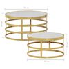 vidaXL 2 Piece Coffee Table Set Marble Brass and White