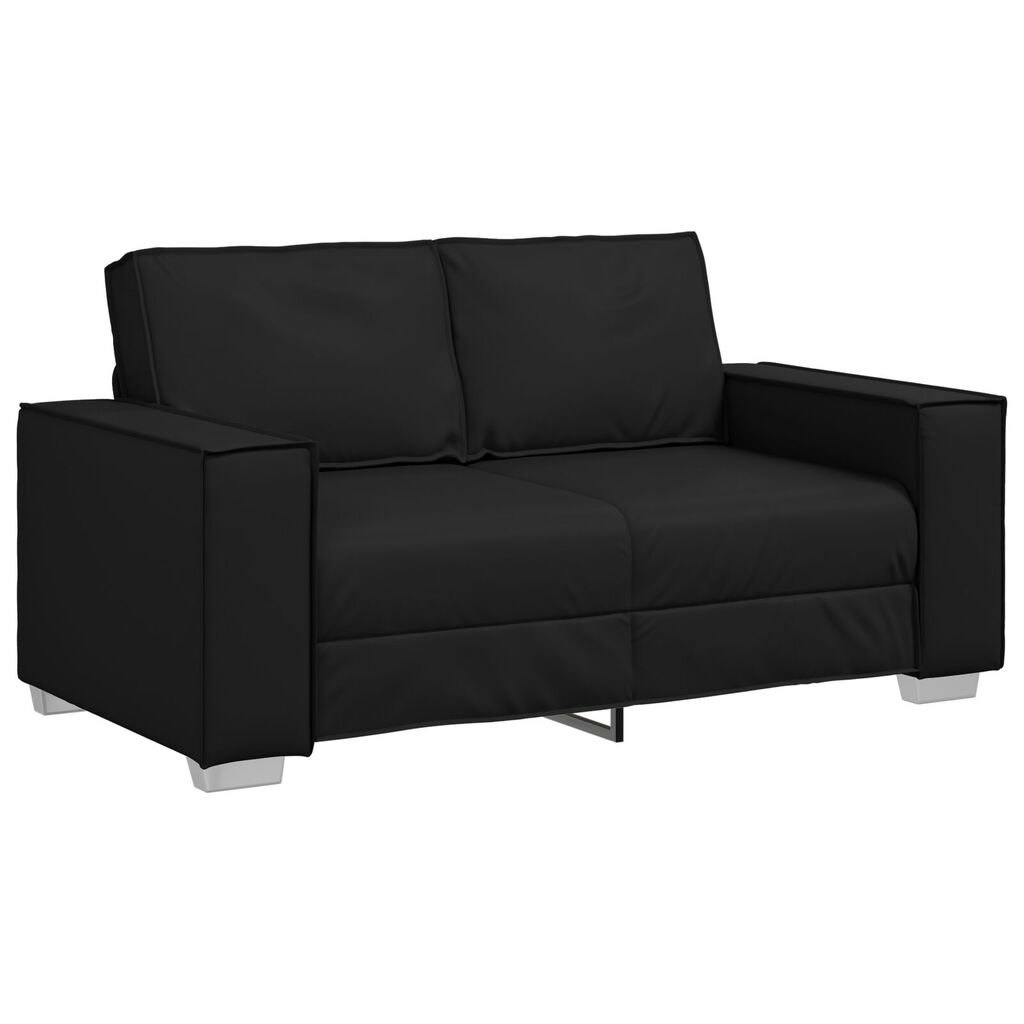 vidaXL Loveseat Sofa Black 120 cm Faux Leather