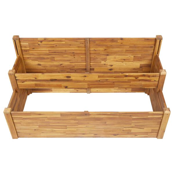 vidaXL 2-Tier Garden Planter 160x75x84 cm Solid Acacia Wood