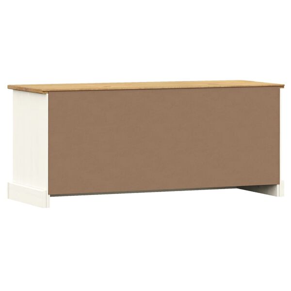 vidaXL Shoe Bench VIGO White 106x35x45 cm Solid Wood Pine